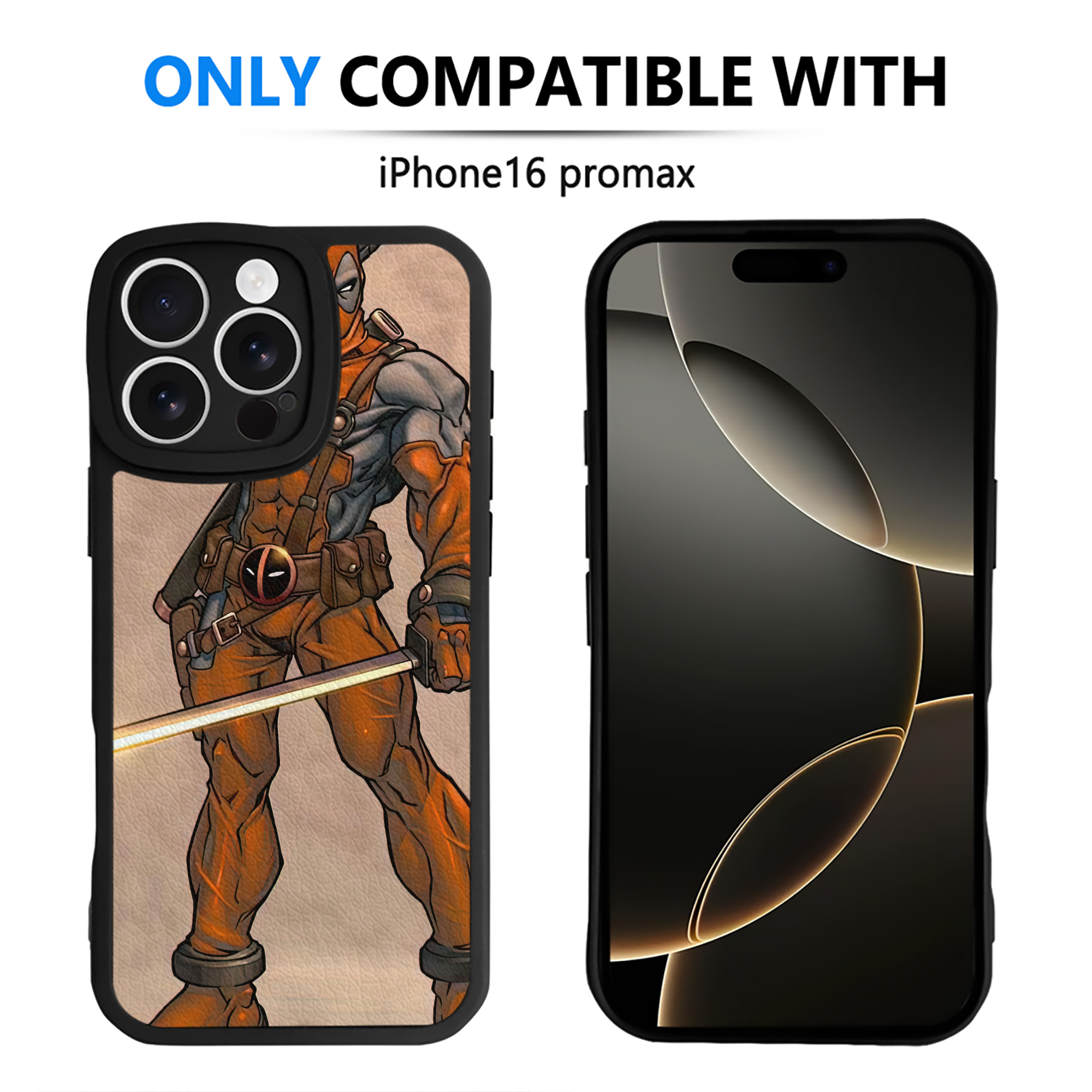 （画像用） Deadpool デッドプール 【iPhone 16シリーズ対応】シリコンスマホケース（レザー調） 材質：シリコン